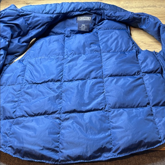 Lands' End Unisex Blue Goose Down Vest Size Large - Picture 3 of 6